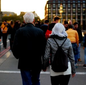 Senior Couple Walking in London photo