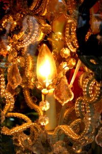 chandelier closeup with candle bulb