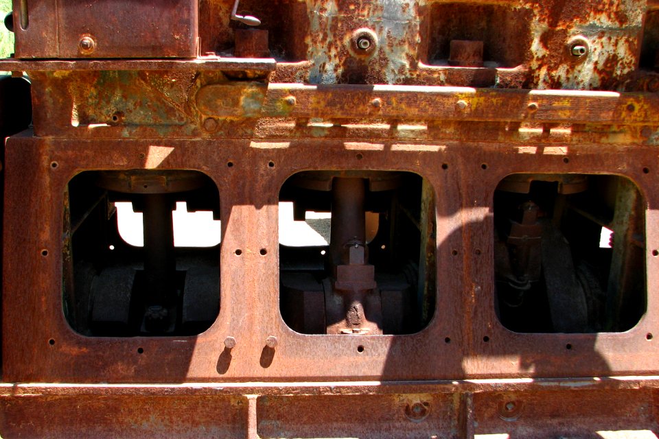 rusted engine block
