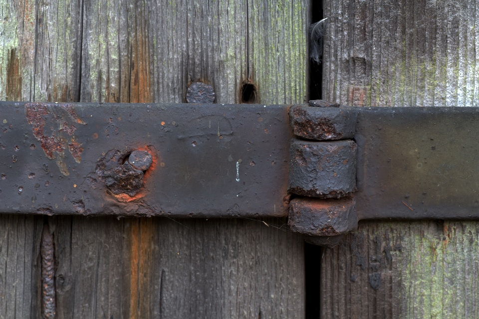 Close up hinge wooden structure