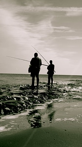 Fisherman sea beach