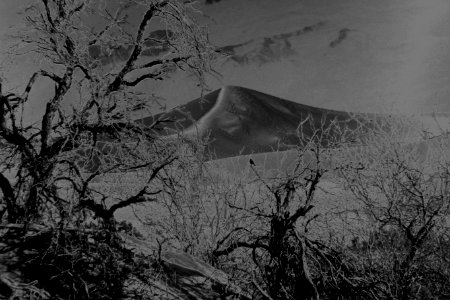 mountain and desert, solarized