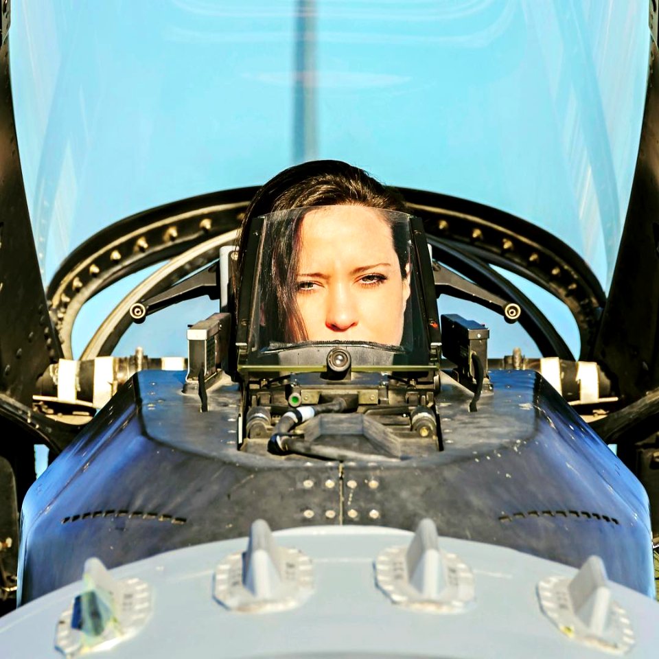 US Female F-16 Fighter Pilot Capt Sara Ferrero