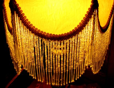 yellow swag curtain