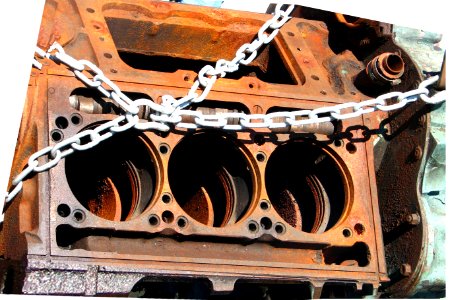 rusted engine block photo