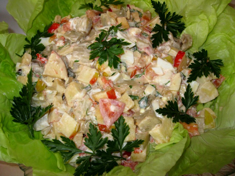 eggplant salad tomatoes apples