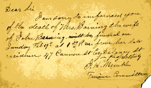antique death notice