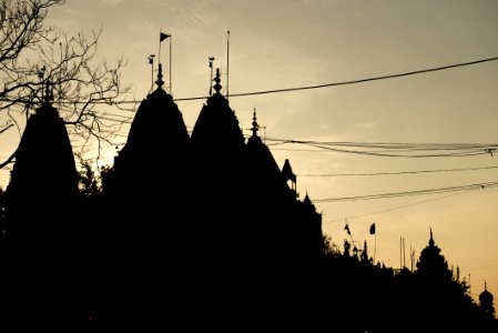 Silhouette of Shri Digambar Jain Lal Mandir photo