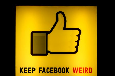 Thumbs Up Keep Facebook Weird Sign photo