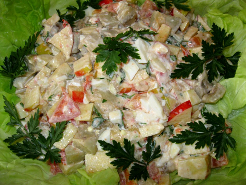 eggplant salad tomatoes apples