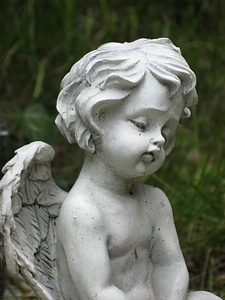 Mourning angel tombstone photo