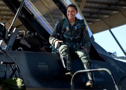 US Female F-16 Fighter Pilot Capt Zoe Kotnik photo