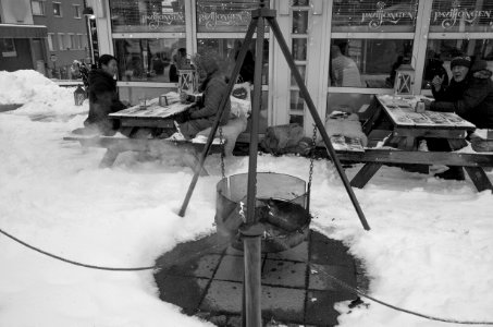 Outdoor cafe, December. Bodø, Norway