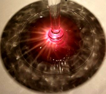 wine glass reflection photo