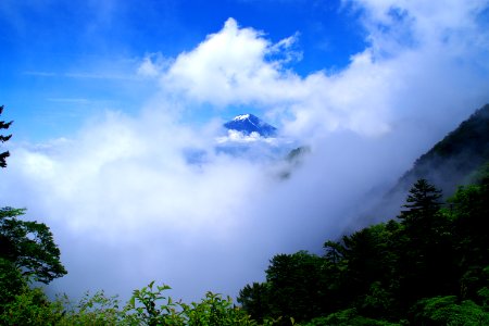 Mt. Fuji beyond the clouds