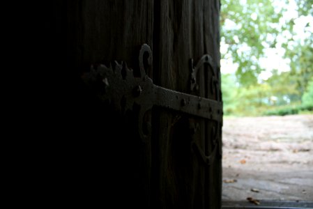 Wooden Door hing to the open world