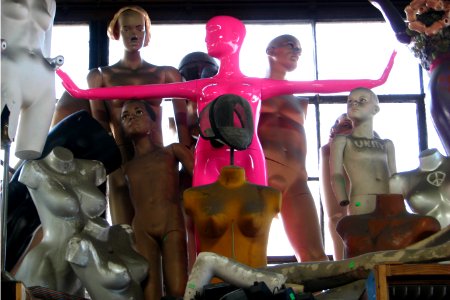 mannequins with pink