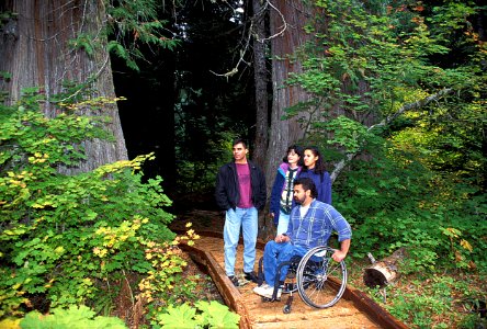 Latino Family using Accessible Trail at Lost Lake-Mt Hood photo