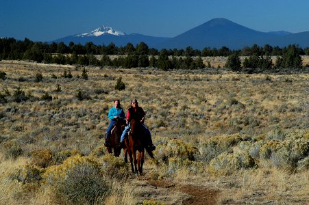 Women Horseriders on the Crooked River Grassland-Ochoco photo