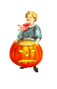 HALLOWEEN CHILD WITH PUMPKIN