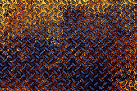 blue-and-yellow metal pattern photo