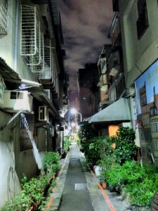 Gasse bei Nacht, Da'an District