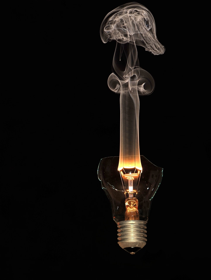 Annealed glow wire filament evaporates