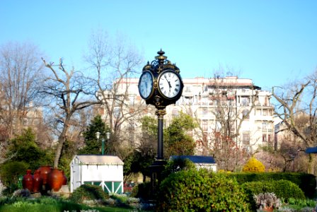 Clock Monument in Cismigiu Park in Bucharest photo