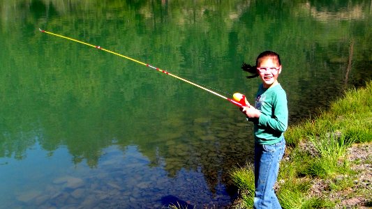 Young Girl at Fishing Event, Mt Hood National Forest photo