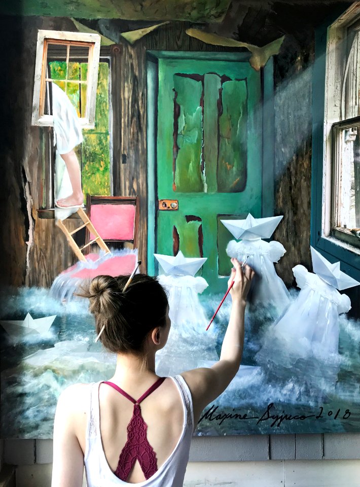Maxine Syjuco art studio portrait painting