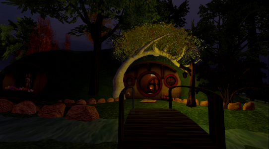 My hobbit house at night