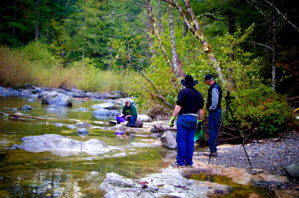 Three Men Panning for Gold-Willamette
