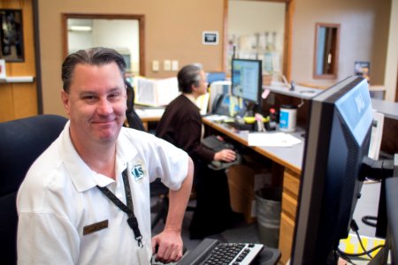 US Forest Service Workers at Information Desk, Fremont Winema National Forest photo