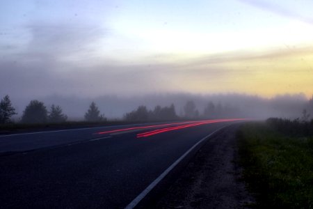Morning road photo