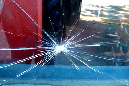 star-shaped glass break