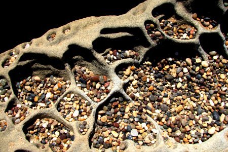 beach pebbles in rock