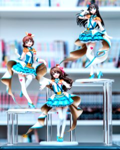GSC 1/8th scale Crystal Night Party Ver.: Honda Mio (left), Shimamura Uzuki (center), and Shibuya Rin (right).