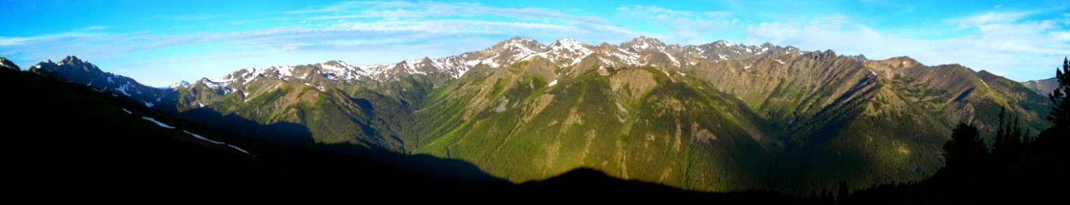 Olympic Mountains panorama from the PNT near Marmot Pass in the Buckhorn Wilderness, Olympic National Forest