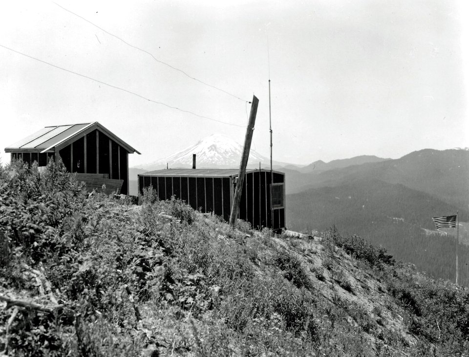 French Butte Lookout House, Gifford Pinchot National Forest, WA 7-1956