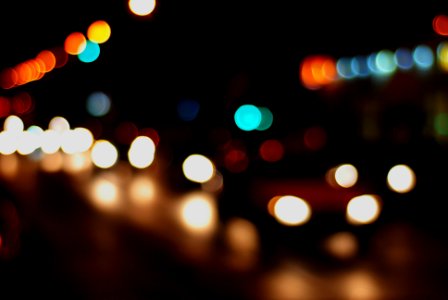 Blurry Car Lights Bokeh photo