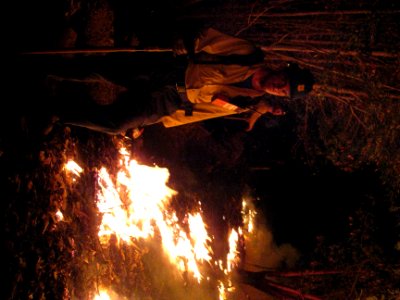 Oak Flat Fire 2010. Night Burnout, Fremont Winema National Forest photo