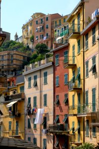 Tall Colorful Buildings in Bellagio, Italy photo
