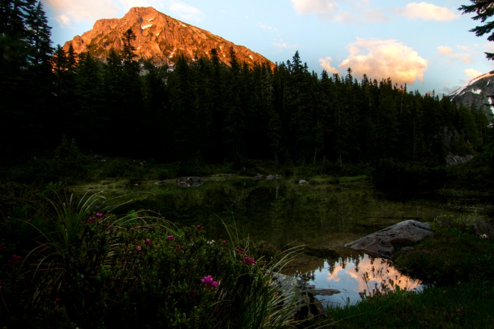 Bald Eagle Lake and Peak in Necklace Valley, Mt Baker Snoqualmie National Forest