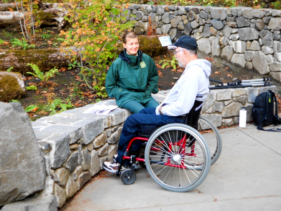 Chuck Frayer & Christine Plourde at Wahkeena Falls Viewing Platform-Columbia River Gorge