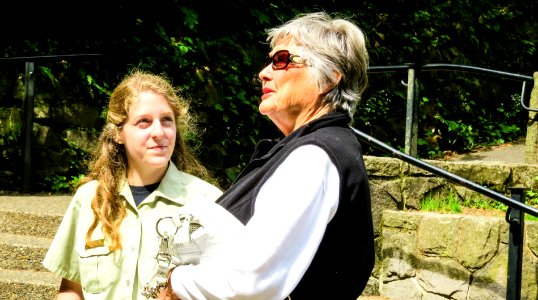 US Forest Service Field Ranger Talking with Woman-Columbia River Gorge photo