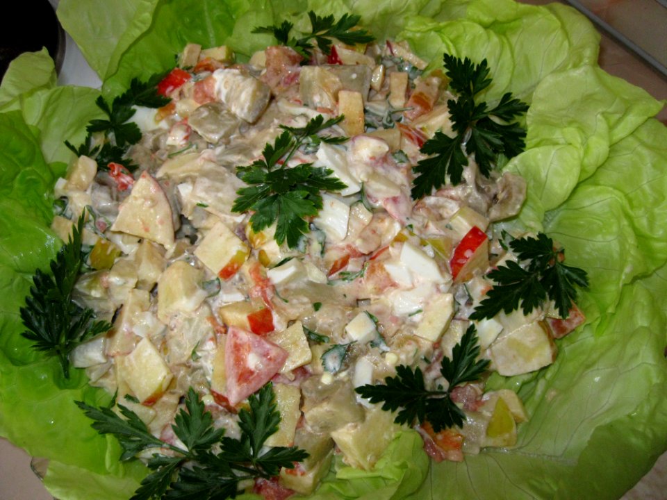 eggplant salad tomatoes apples