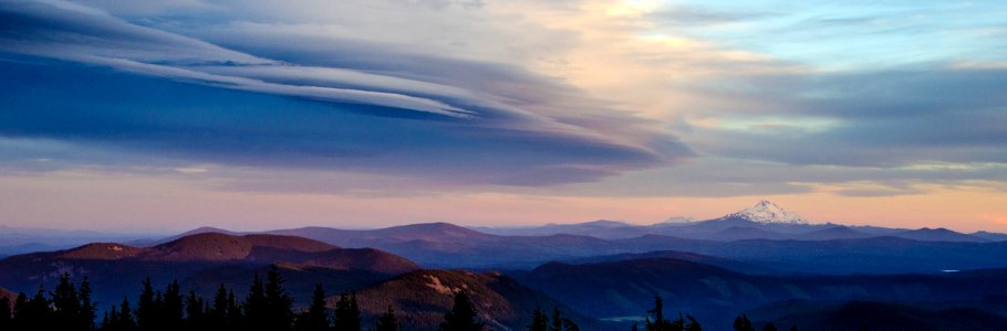 Sunset at Timberline Lodge Panoramic photo