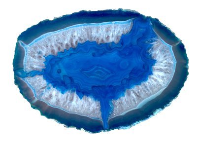 blue-dyed geode slice photo