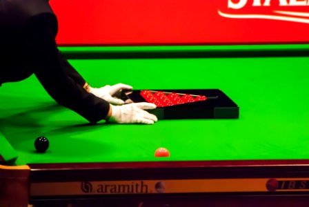 Snooker Referee Arranging the Balls photo
