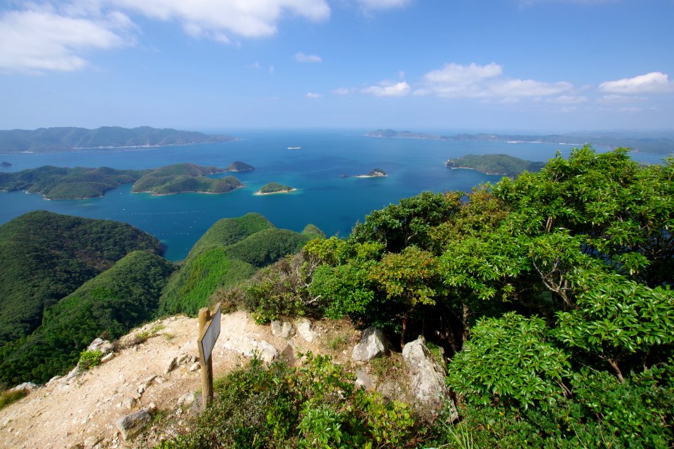 Top view of Mt. Joyama (城山, 金田城址)